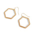 Textured Hexagon Earrings - Gold - Final Sale