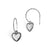 Rope Detail w/ Dangle Heart Earrings - Silver