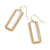 Studded Rectangle Drop Earrings - Gold