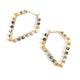 Pentagon Earrings w/ Beads - Gold