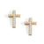 Small Cross w/ Pearls Stud Earrings - Gold