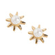 Sun w/ Pearl Stud Earrings - Gold