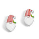 Gnome Earrings - Red Stripe Hat - Red/White