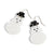 Acrylic Snowman Earrings - Silver