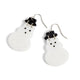 Acrylic Snowman Earrings - Silver