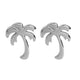 Stud Palm Tree Earrings - Silver - Gold