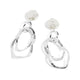 Silver Pearl Waves Earrings - Silver