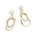 Gold Pearl Waves Earrings - Gold