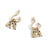 Gold 3 Fish Hook Earrings - Gold