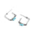 Silver Square Turquoise Bead Stud Earrings - Silver