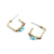 Gold Square Turquoise Bead Stud Earrings - Gold