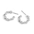 Silver Rope Hoop Stud Earrings
