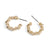 Gold Rope Hoop Stud Earrings - Gold