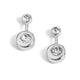 Two Circle Drop Stud Earrings - Silver