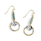 Turquoise Linear Drop Hoop Earrings - Turquoise