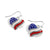 Patriotic Heart Earrings - Red/White/Blue