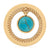 Turquoise/Pearl Reversible Charm - Gold - Gold Turquoise and Pearl